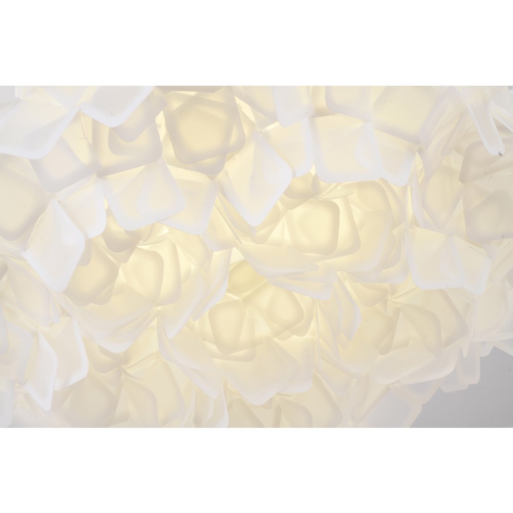 1-Light White LED Chandelier With A White Acrylic Shade