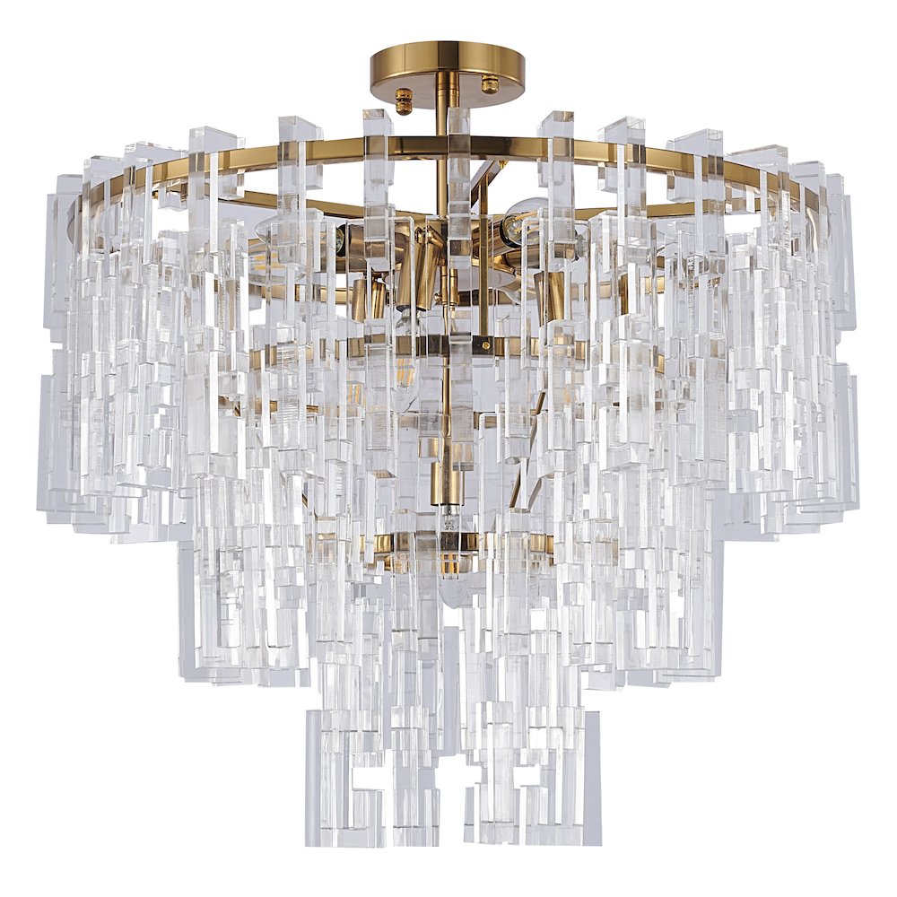10-Light Antique Bronze Chandelier With Clear Acrylic Links