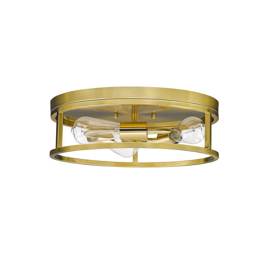 3-Light Gold Metal Flush Mount