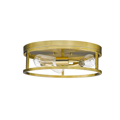 3-Light Gold Metal Flush Mount