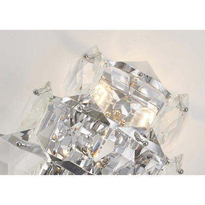 3-Light Chrome Wall Sconce With Clear Crystals