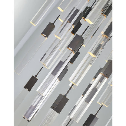 41-Light Matte Black Chandelier With A Clear Crystal