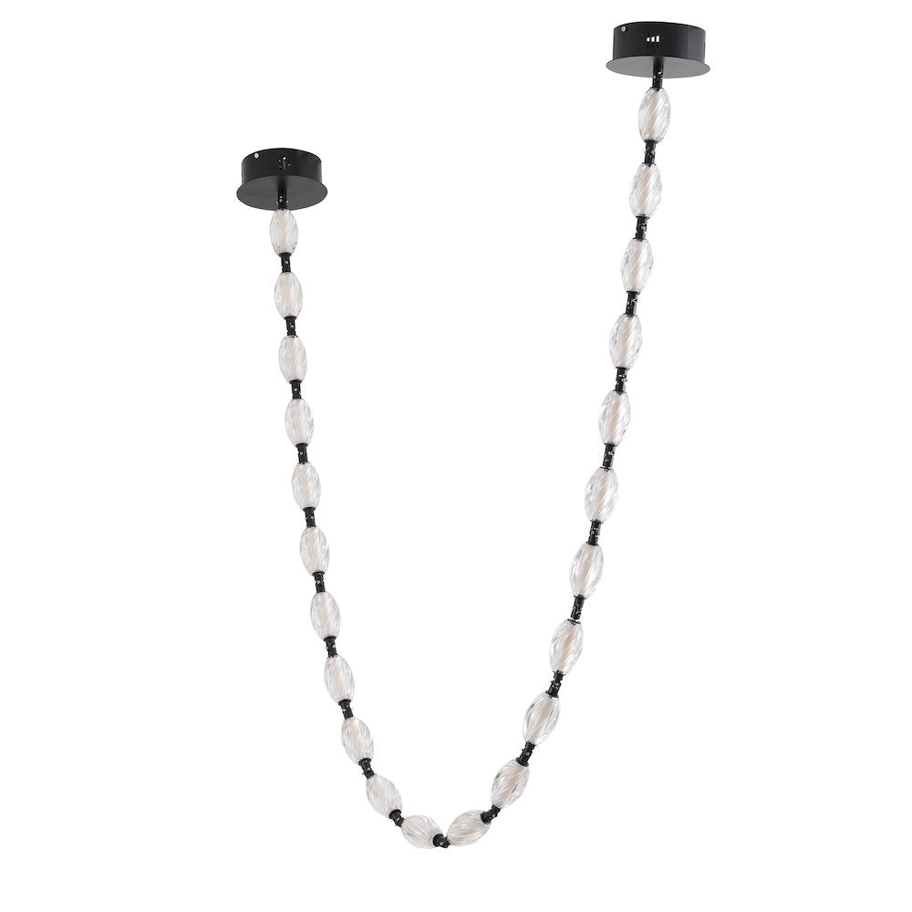 22-Light Black LED Chandelier With Clear Crystal Shades