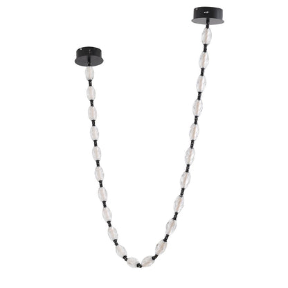 22-Light Black LED Chandelier With Clear Crystal Shades