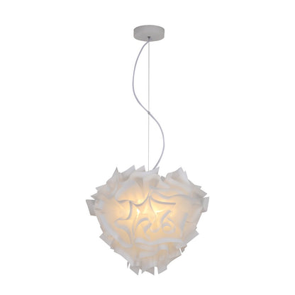 1-Light White Acrylic Chandelier With White Hardware