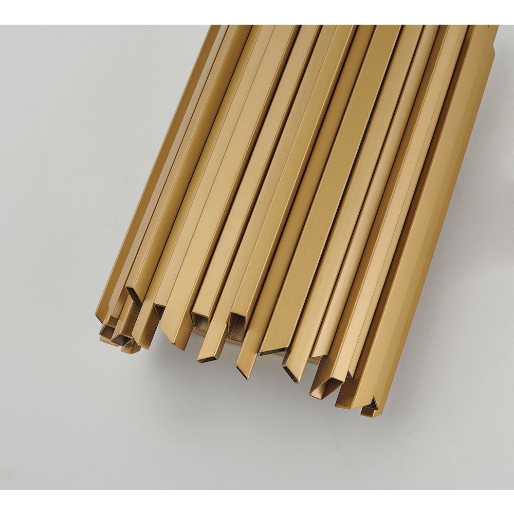 2-Light Satin Brass Stainless Steel Rod Wall Sconce