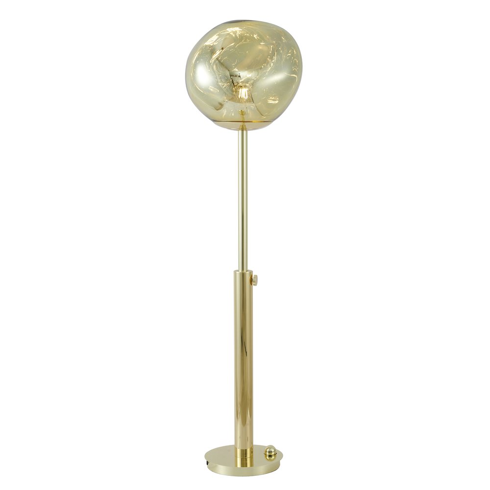 1-Light Gold Floor Lamp With An Acrylic Shade