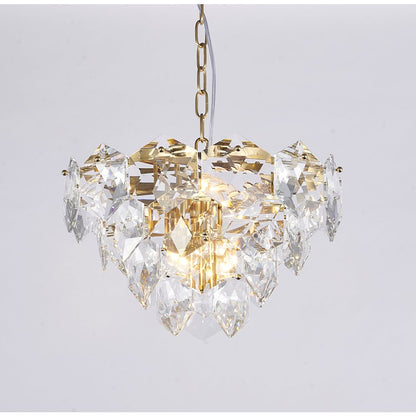 8-Light Gold Chandelier With Clear Crystal Accents