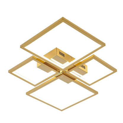 4-Light Gold LED Flush Mount With Acrylic Diffusers