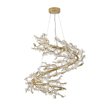 18-Light Gold Aluminum Chandelier With Clear Glass
