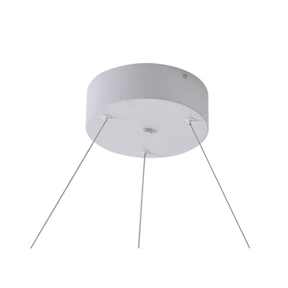 1-Light Matte White LED Halo Ring Chandelier