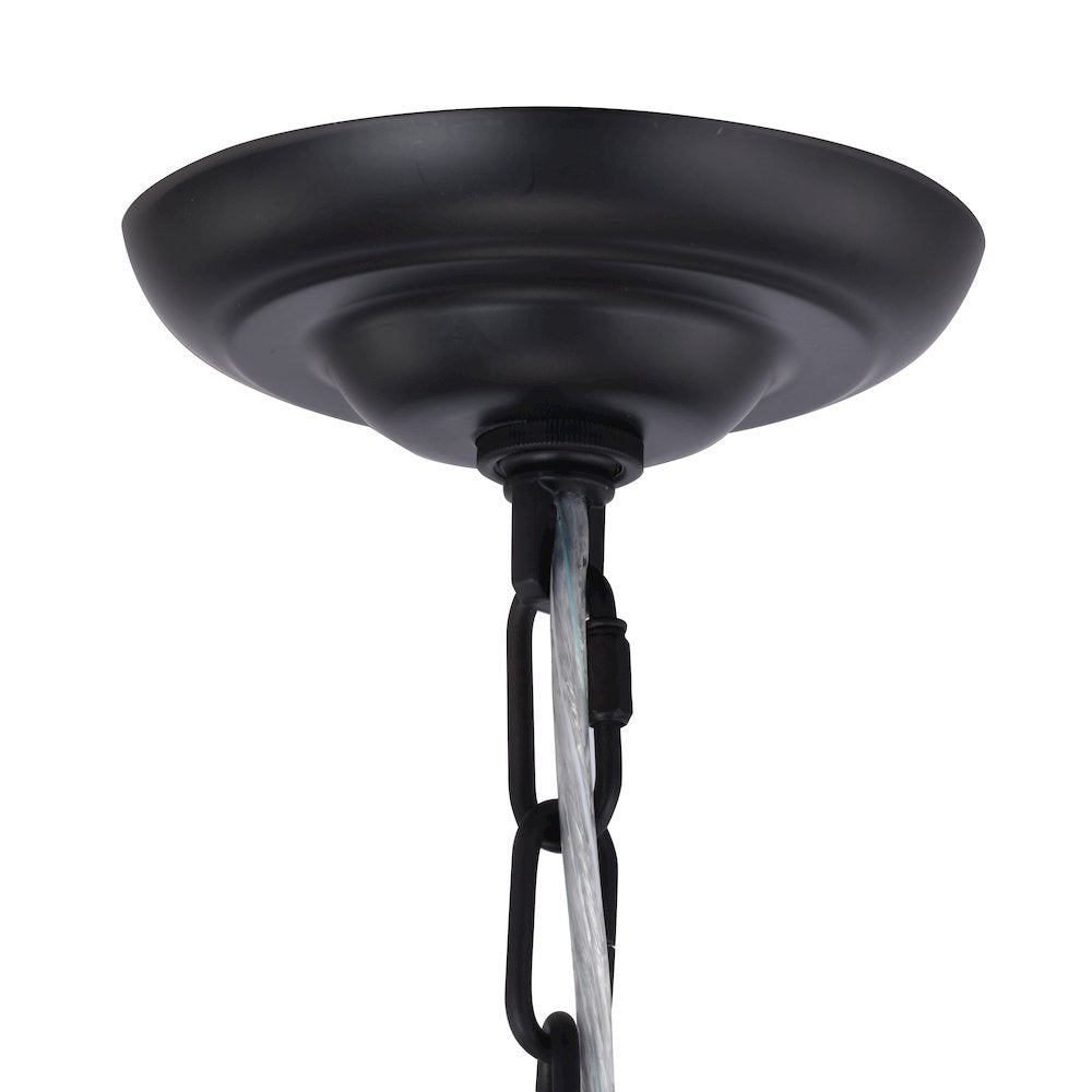 12-Light Matte Black Iron Chandelier With A Gold Leaf Interior