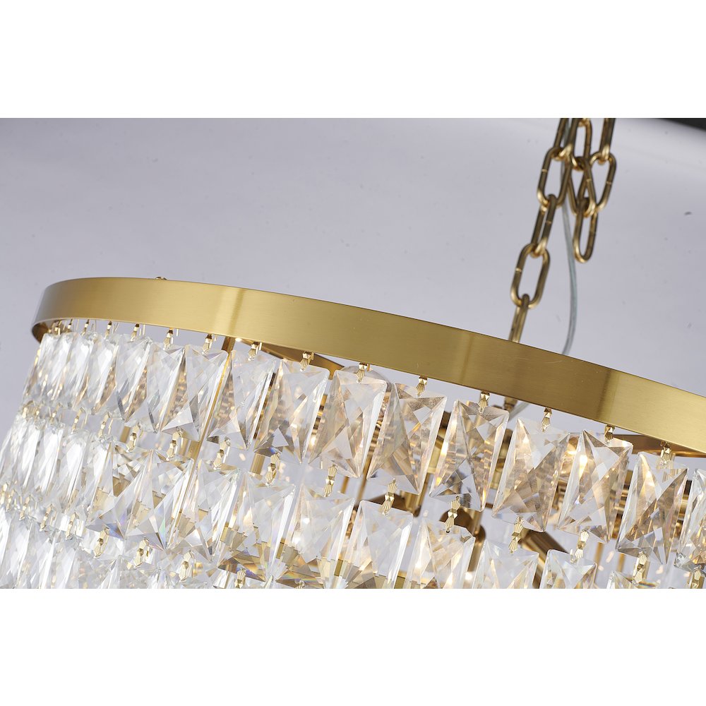 27-Light Gold Chandelier With Clear Crystals