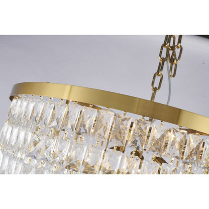 27-Light Gold Chandelier With Clear Crystals