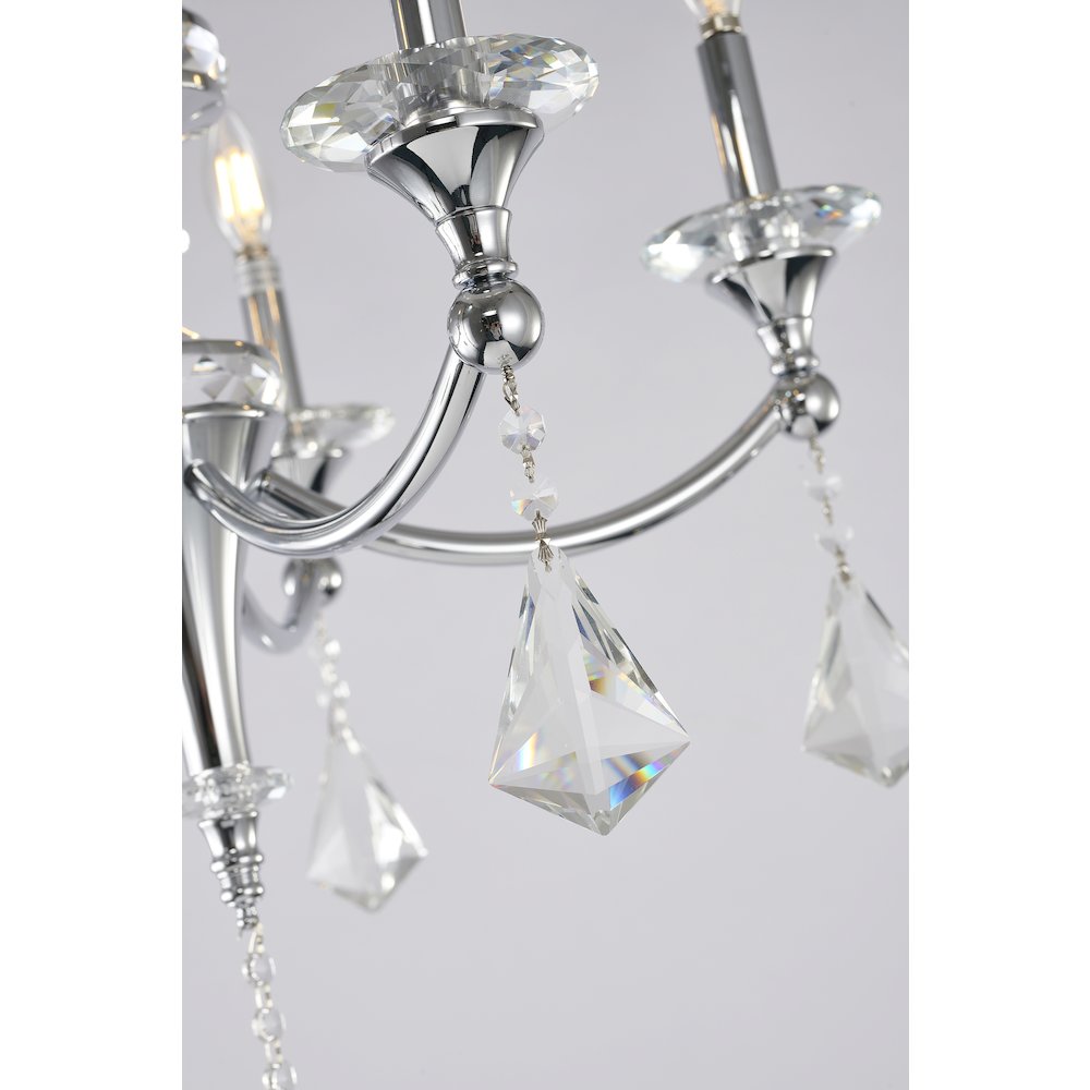5-Light Chrome Chandelier With Clear And Champagne Crystals