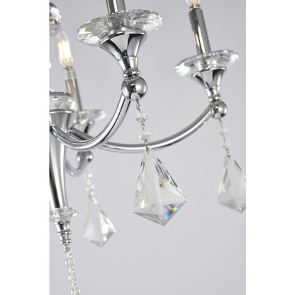 5-Light Chrome Chandelier With Clear And Champagne Crystals
