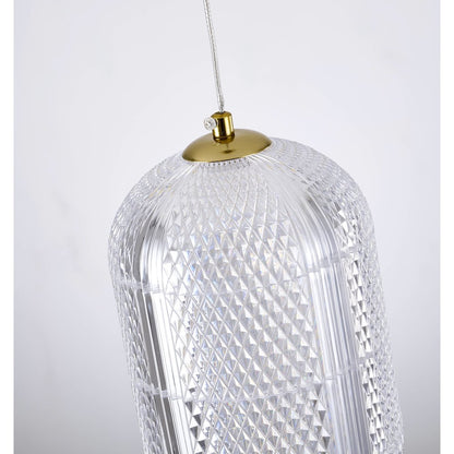 1-Light Brass Dimmable LED Single Pendant With A Clear PC Shade