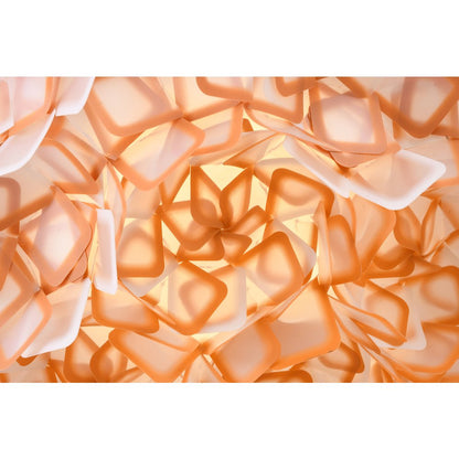 1-Light White And Orange Acrylic LED Cloud Chandelier With A White Hardware