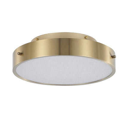 1-Light Brass LED Flush Mount With A Clear Acrylic Beaded Diffuser