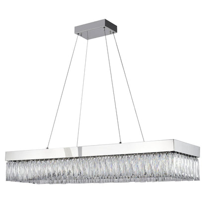 4-Light Chrome LED Chandelier With Clear Crystal Accents