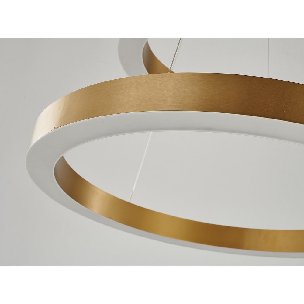2-Light Gold Stainless Steel LED Chandelier