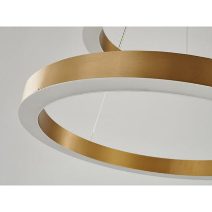 2-Light Gold Stainless Steel LED Chandelier
