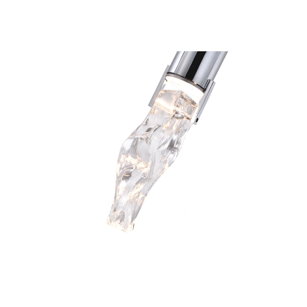 1-Light Chrome LED Single Pendant With A Clear Glass Shade