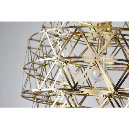85-Light Dimmable Gold Stainless Steel LED Chandelier in a 5-Tier Design