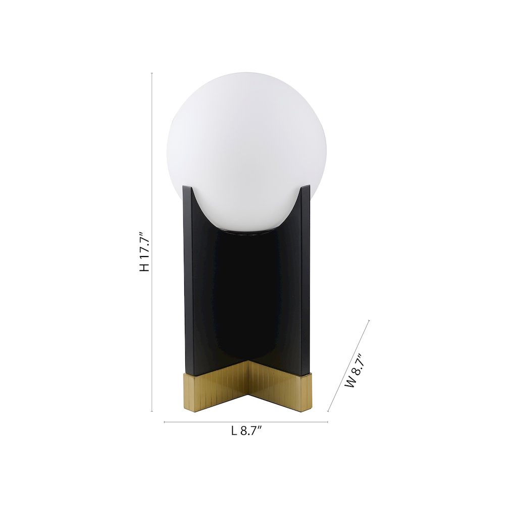 1-Light Table Lamp With A Stain Brass Base, Black Iron Body