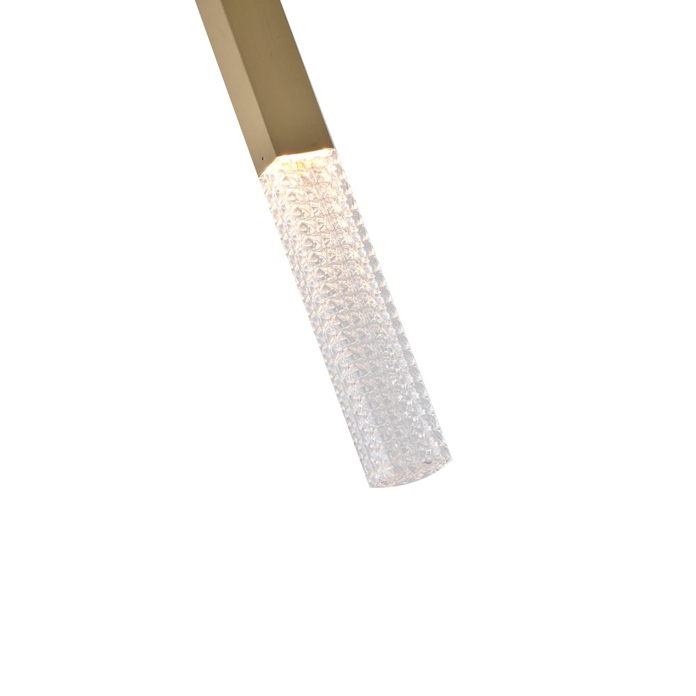 1-Light Gold LED Single Pendant With A Clear Glass Shade