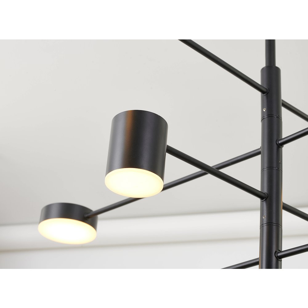 6-Light Black Chandelier With White Acrylic Shades