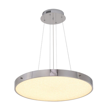 1-Light Chrome LED Chandelier With A Clear Acrylic Beaded Diffuser