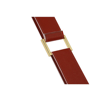 1-Light Red Leather Strap Pendant With A Clear Crystal Block