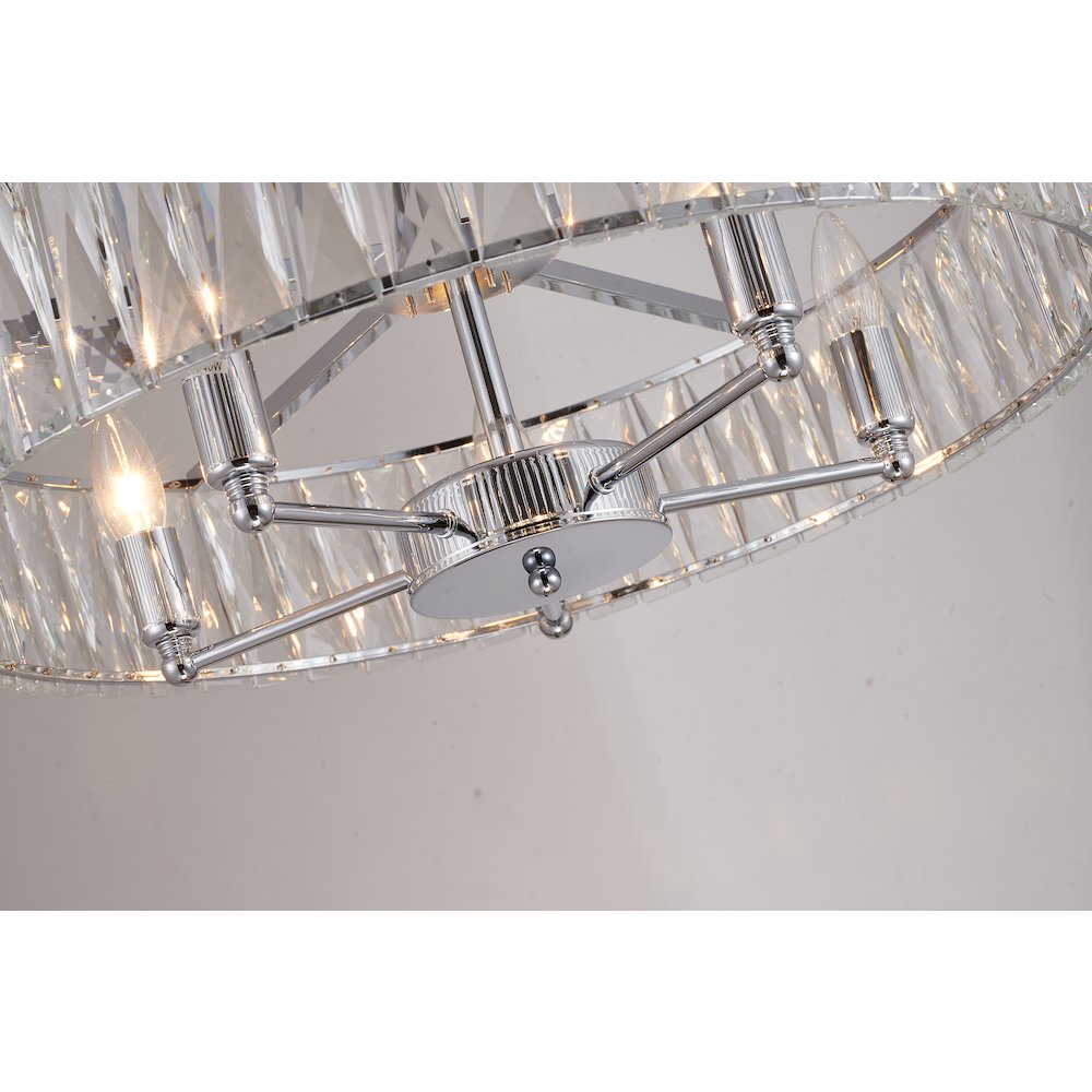 5-Light Chrome Chandelier With Clear Crystals