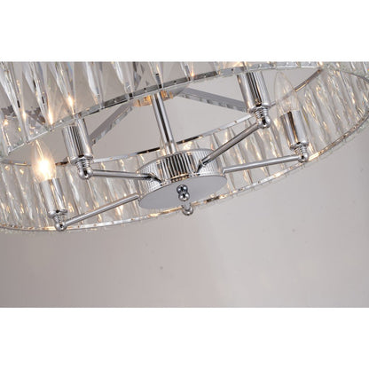 5-Light Chrome Chandelier With Clear Crystals