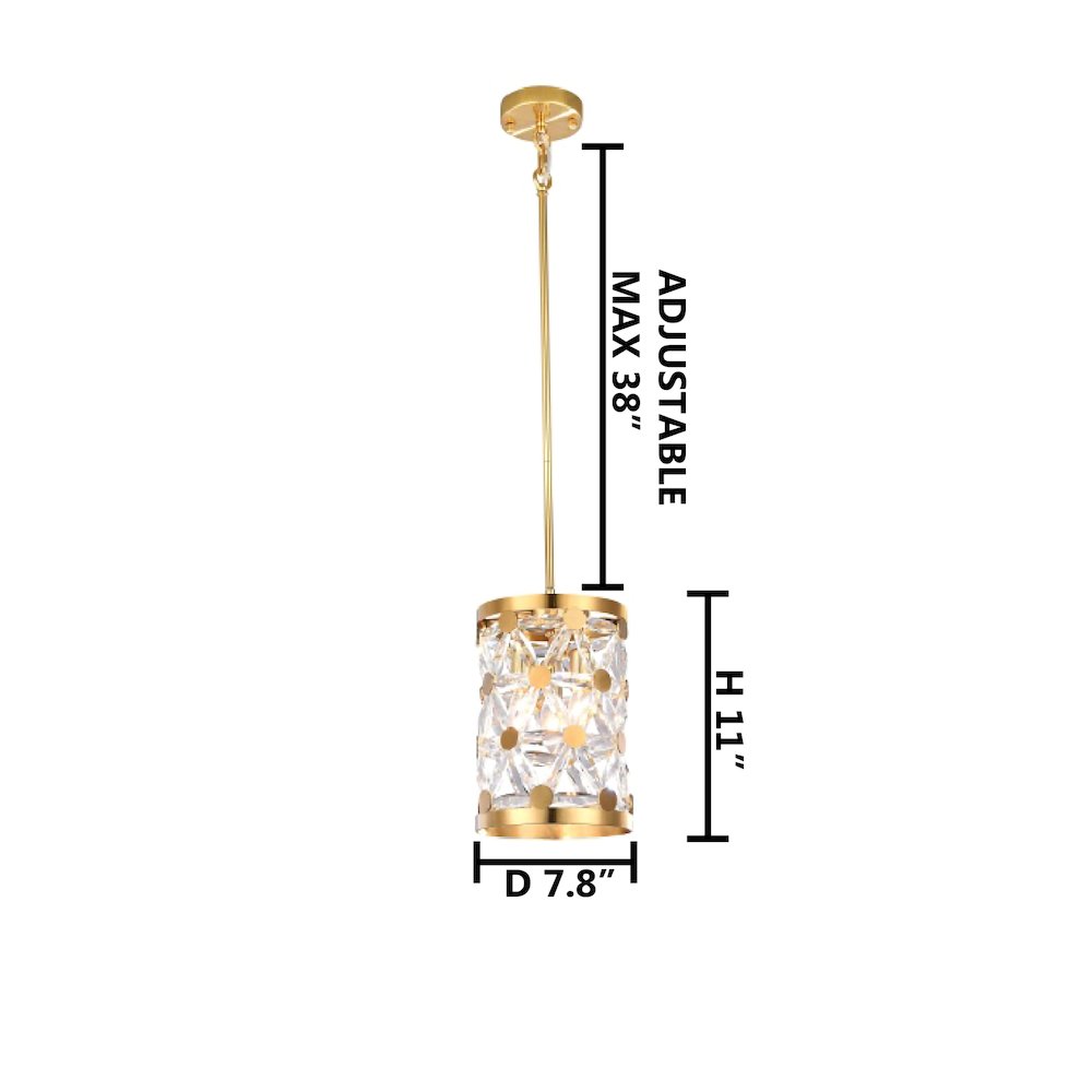 3-Light Copper Pendant With Clear Crystal Star Detailing
