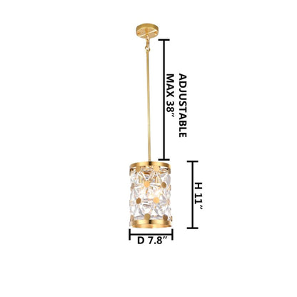 3-Light Copper Pendant With Clear Crystal Star Detailing
