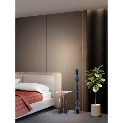 1-Light Black Iron Floor Lamp With A White Acrylic Shade