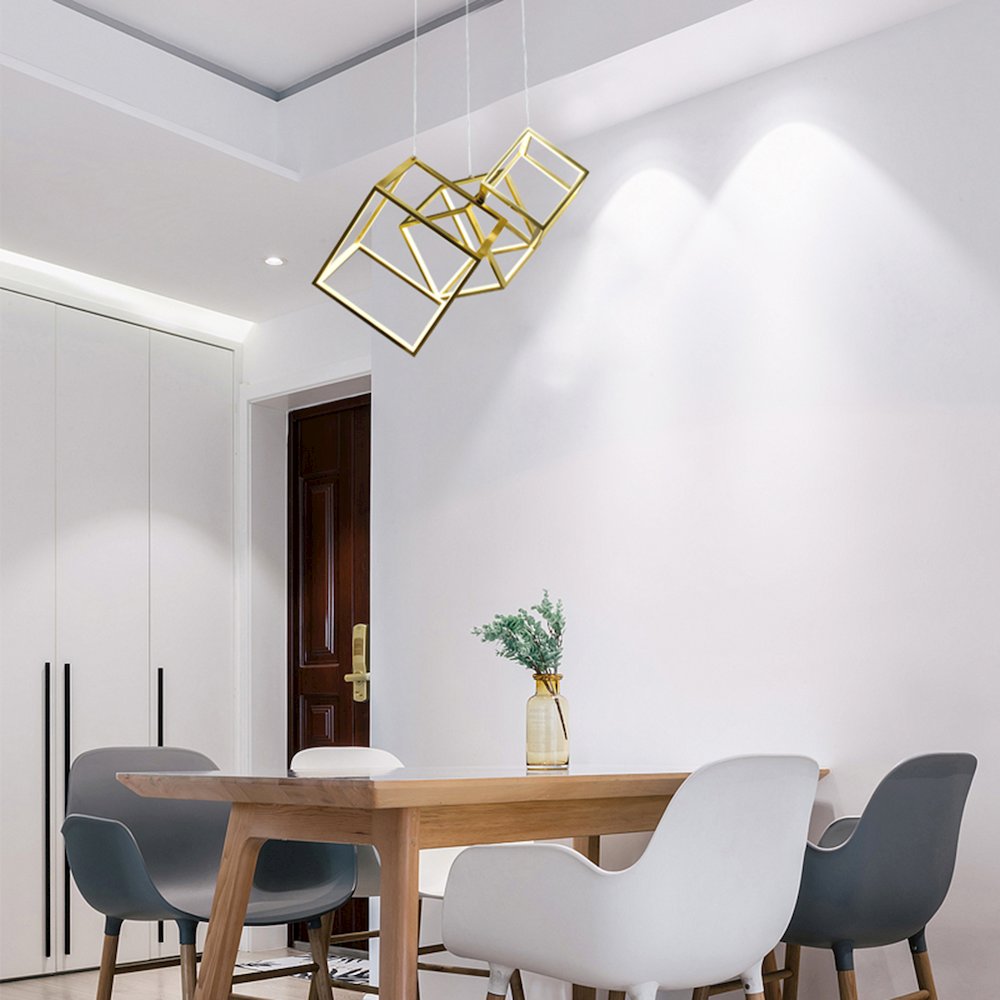 36-Light Gold Aluminum LED Chandelier With White Silicone Diffusers