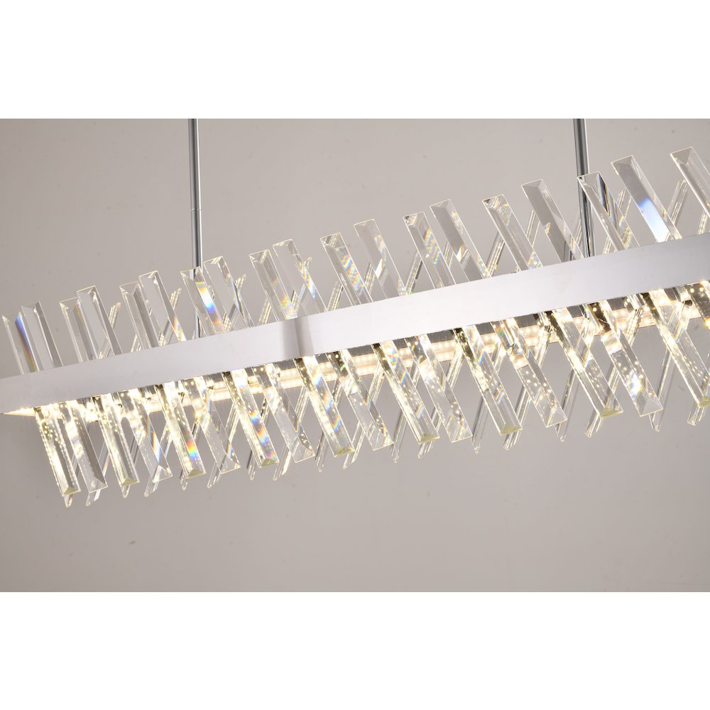 4-Light Chrome dimmable LED chandelier With Clear Crystal Accents