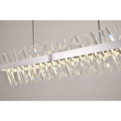 4-Light Chrome dimmable LED chandelier With Clear Crystal Accents