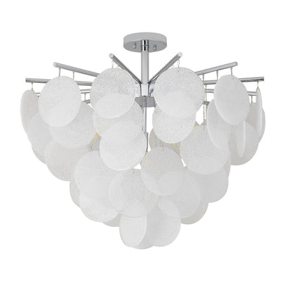 7-Light Chrome Chandelier With Frosted Glass