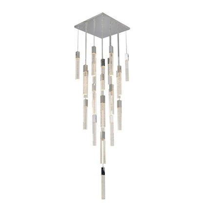 25-Light Chrome Chandelier With A Clear Bubble Crystal