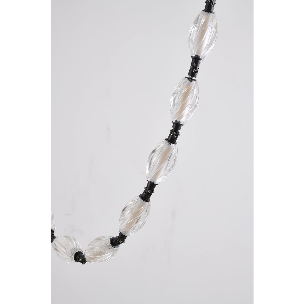 22-Light Black LED Chandelier With Clear Crystal Shades