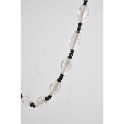 22-Light Black LED Chandelier With Clear Crystal Shades