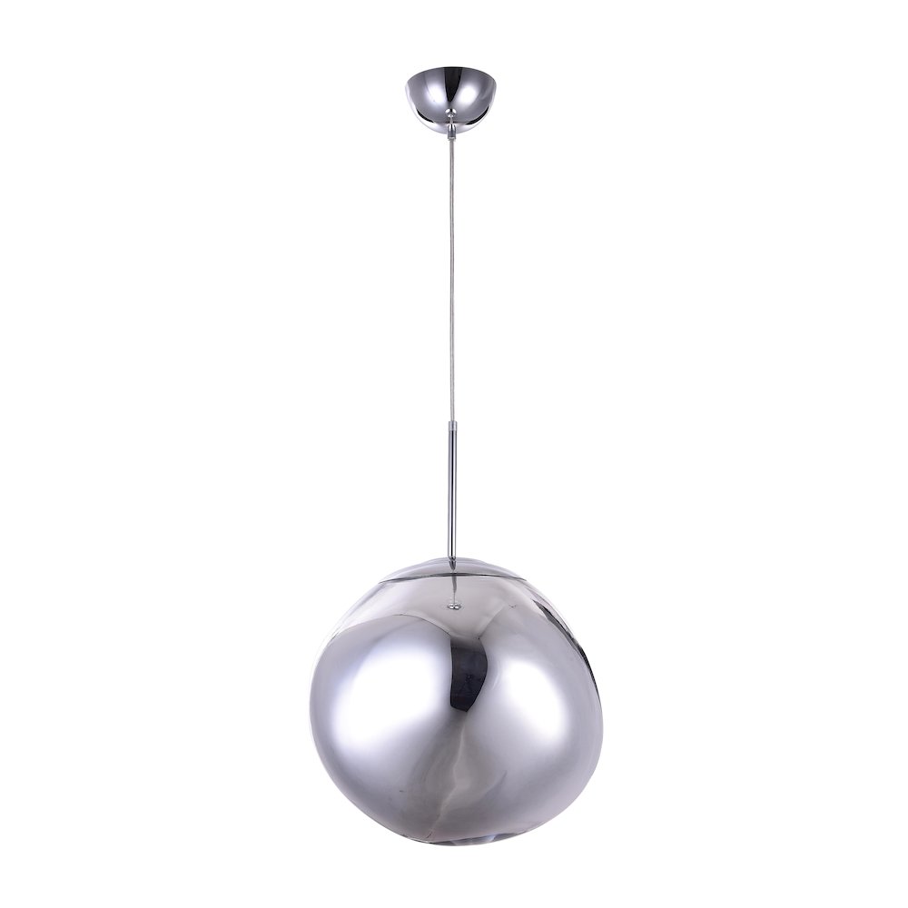 1-Light Chrome Pendant With A Chrome Acrylic Shade