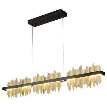 1-Light Black Stainless Steel LED Chandelier With Brass Copper