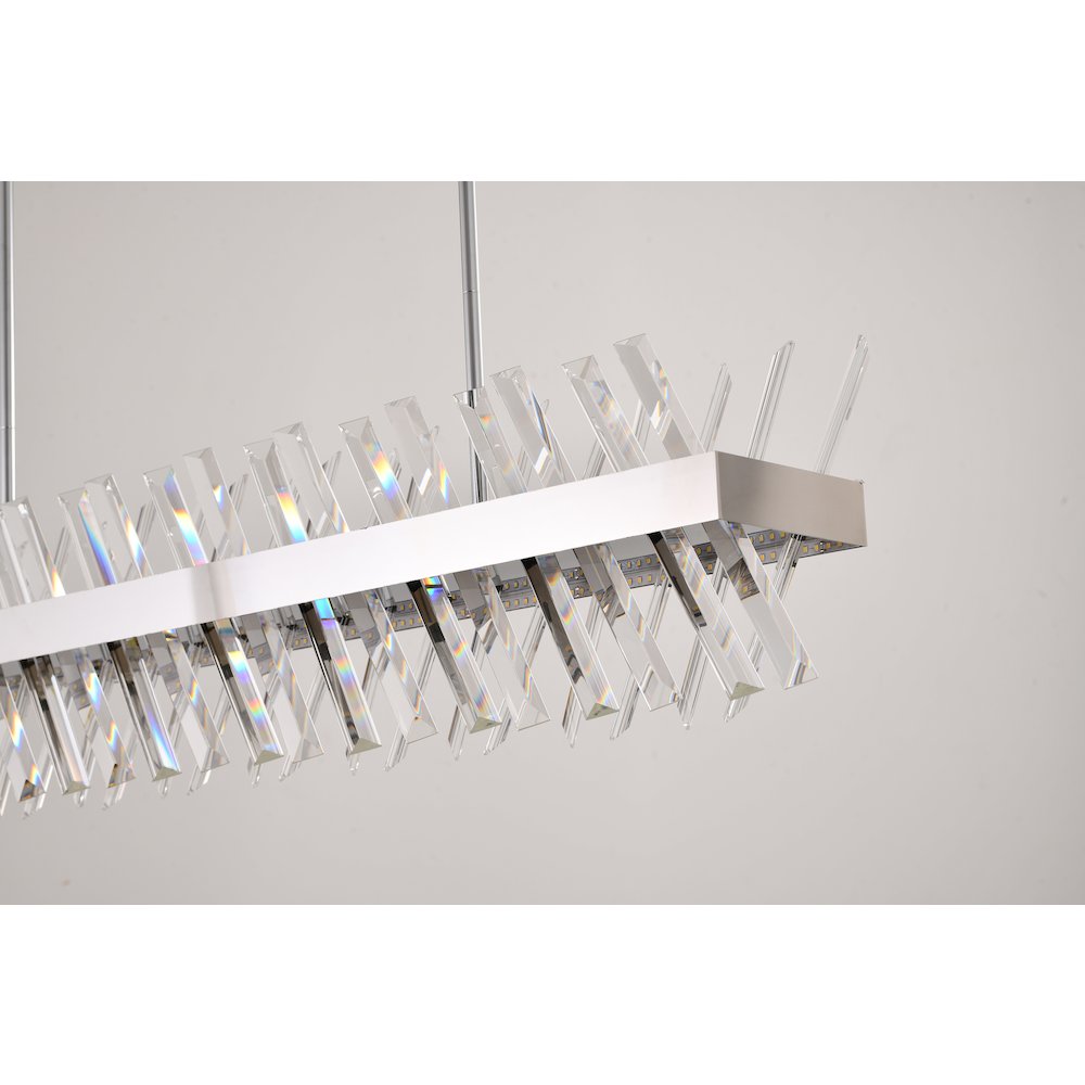 4-Light Chrome dimmable LED chandelier With Clear Crystal Accents