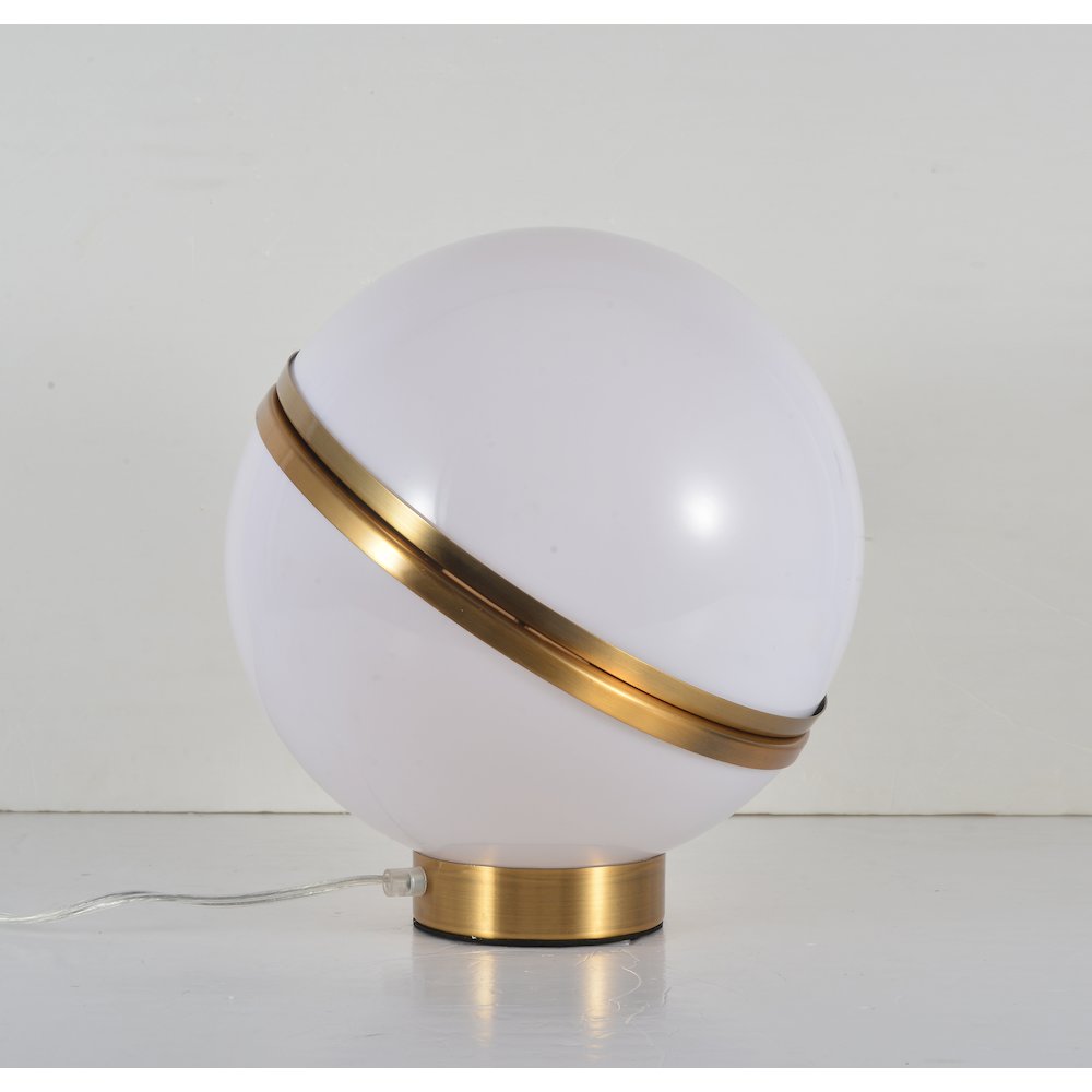 1-Light Gold Table Lamp With A White Acrylic Shade