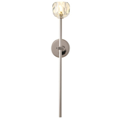 1-Light Polished Nickel Wall sconce With A Clear Crystal Shade